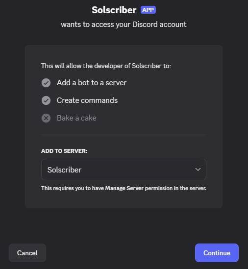 Discord bot invitation interface